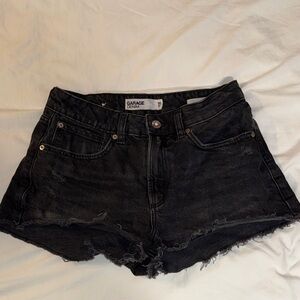 Garage Women's Black Festival Denim Low-Rise Jean Shorts